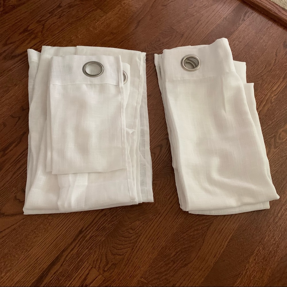 White panel curtains